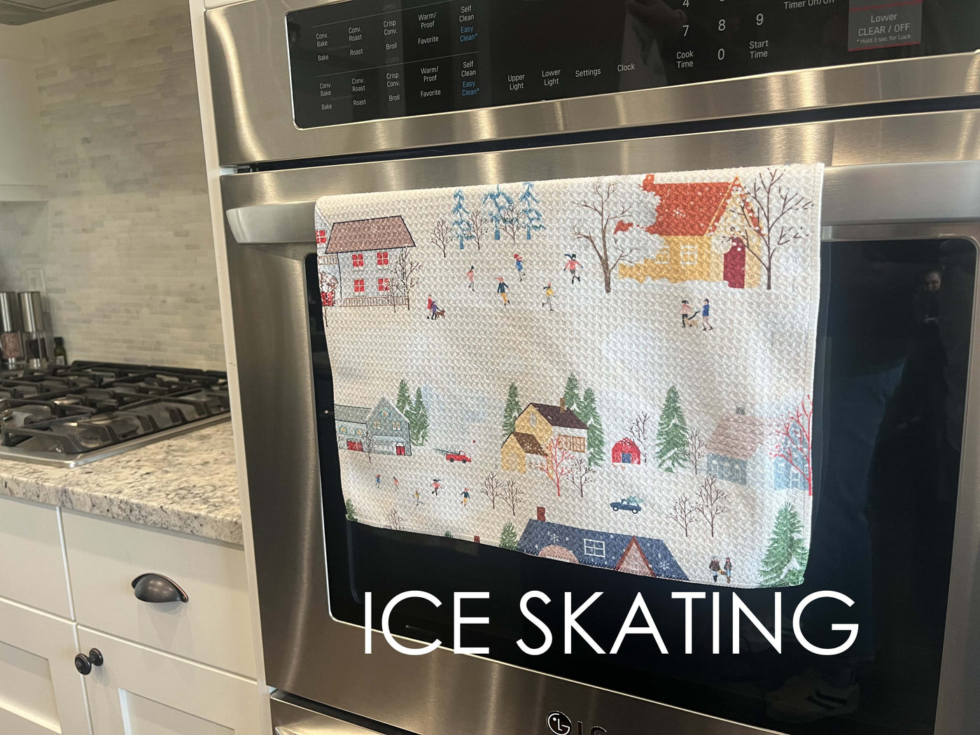 Ice Skating Kitchen Towel