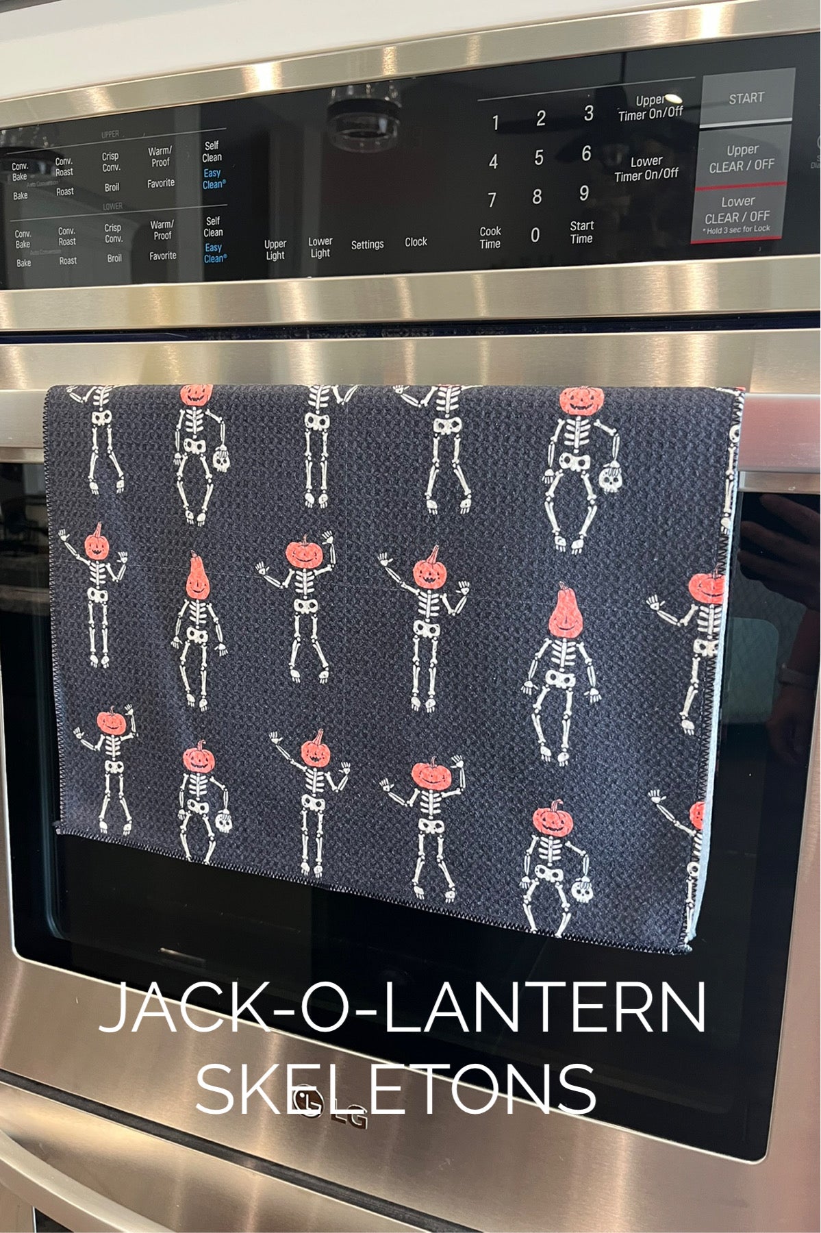 Jack-O-Lantern Skeletons Kitchen Towel