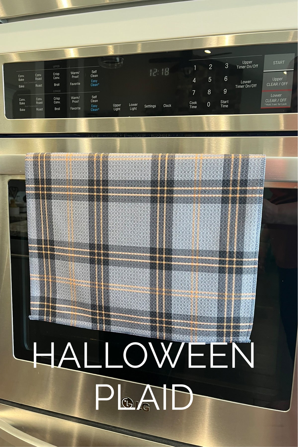 Halloween Plaid Kitchen Towel