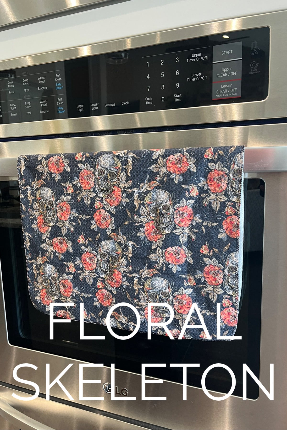Floral Skeleton Kitchen Towel