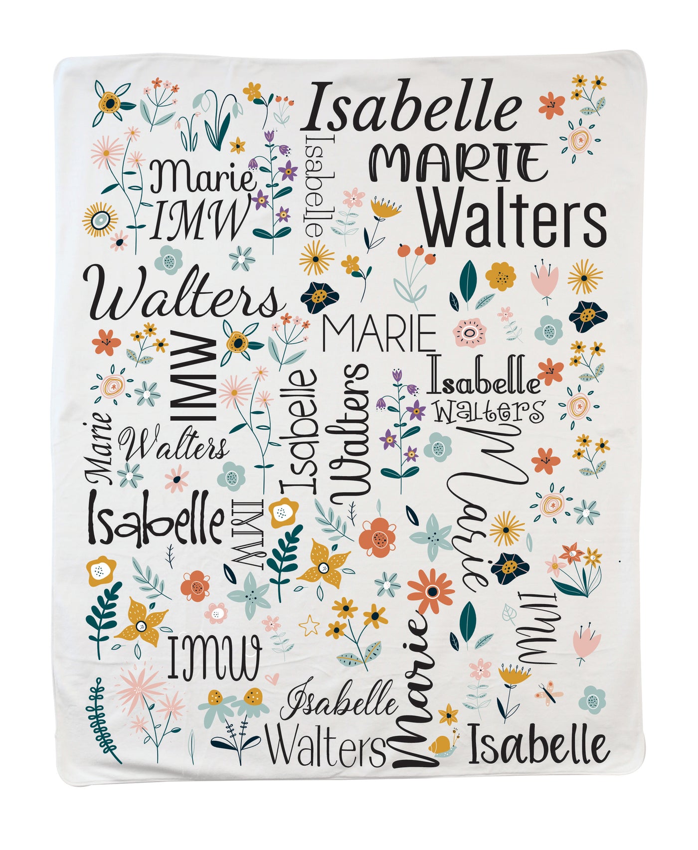 Large 3 Name Kids Blanket Collection- Multiple Styles!