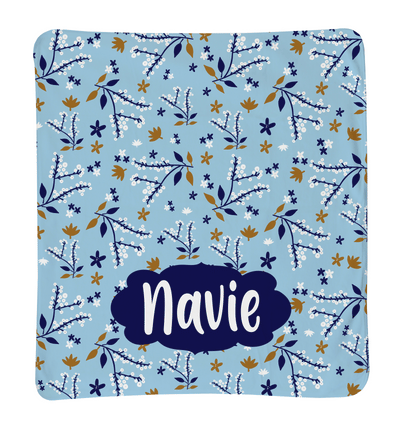 Blue Floral with Tan