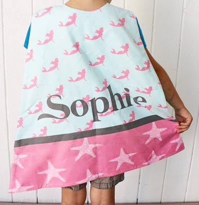 Reversible Aqua Mermaid - Pink Star Fish