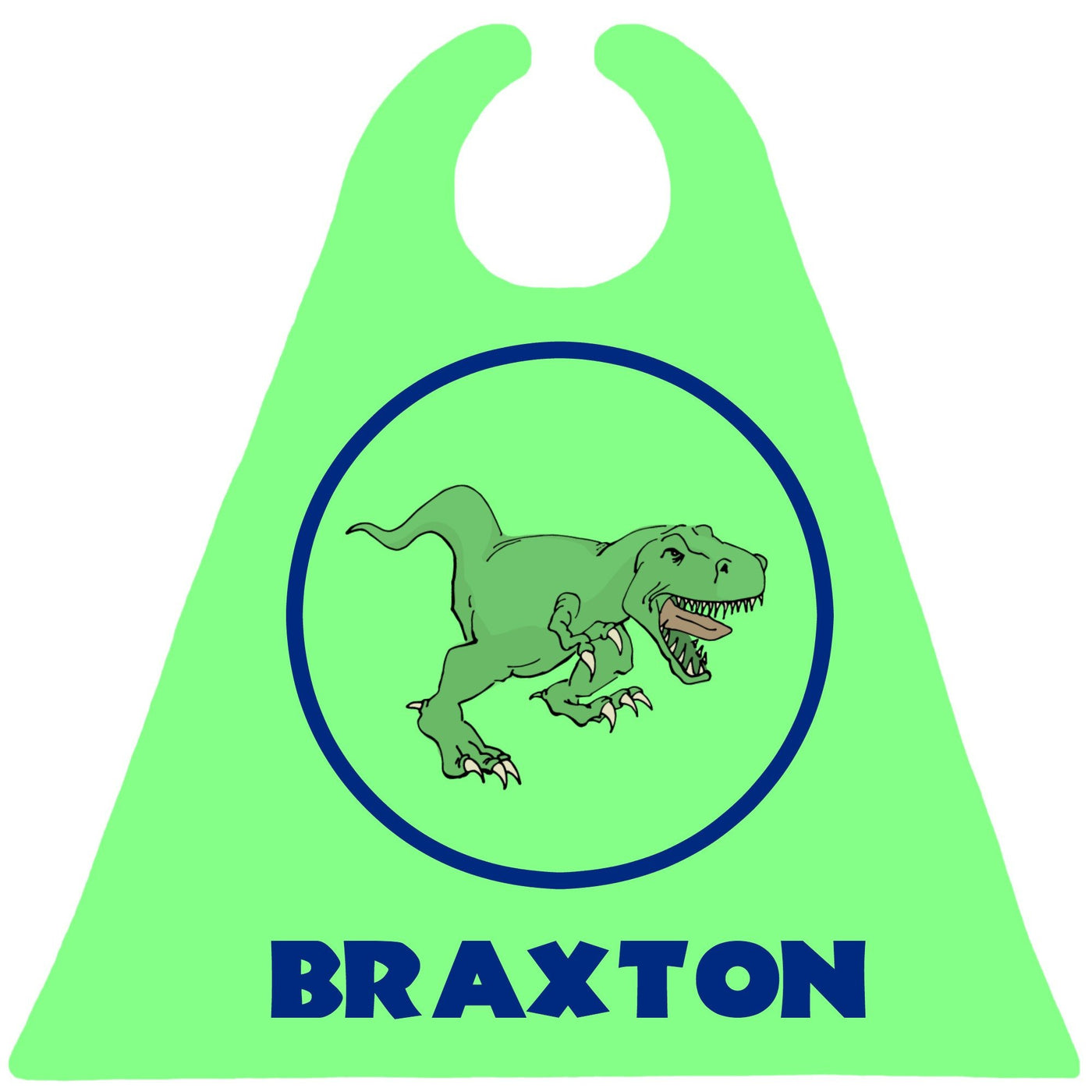 Dinosaur in Blue Circle on Green