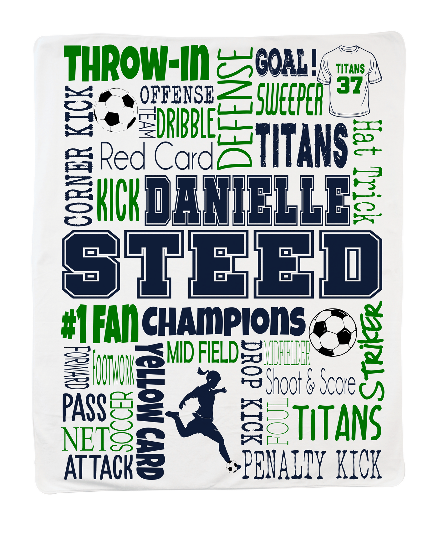 Large Soccer Blanket - GIRL