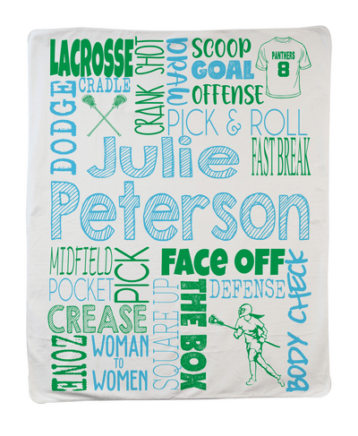 Large Lacrosse Girl Blanket