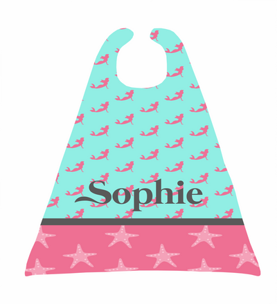 Reversible Aqua Mermaid - Pink Star Fish
