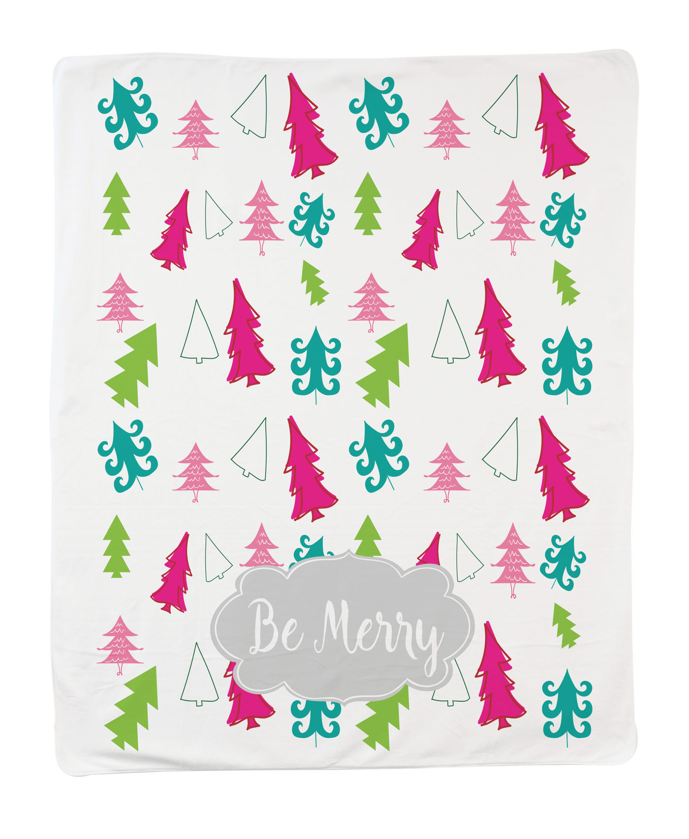 Large Pink & Teal Christmas Trees