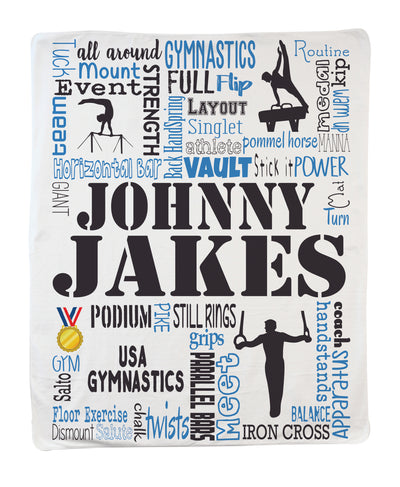 Large Gymnastics Boy Blanket