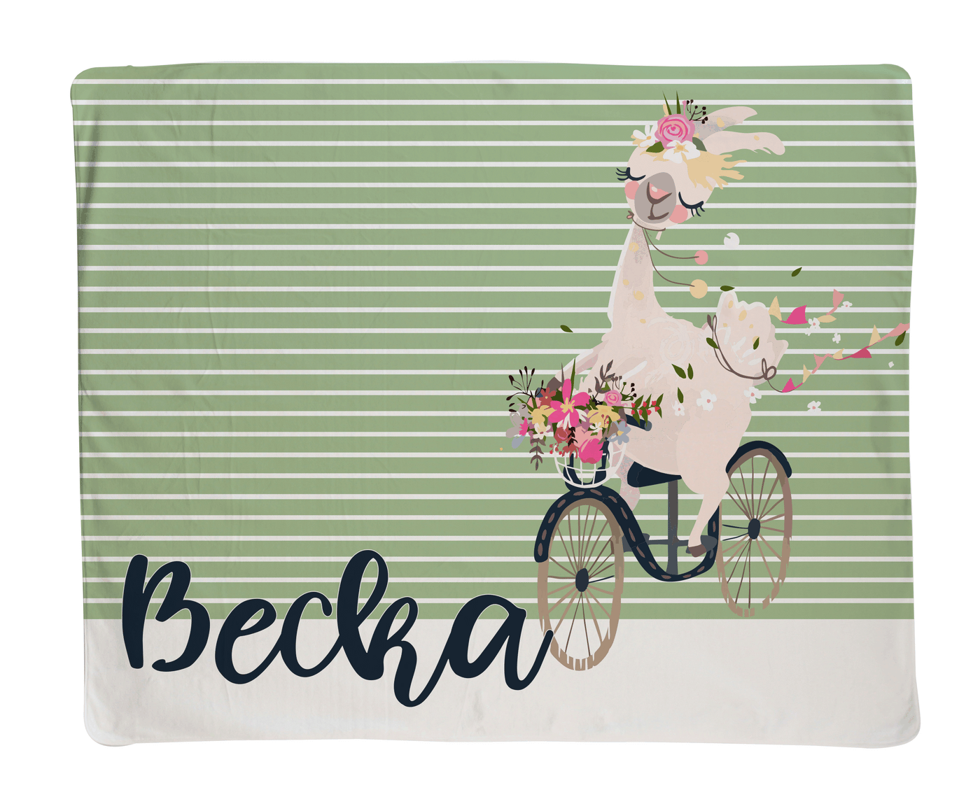 Large Green Stripe Llama