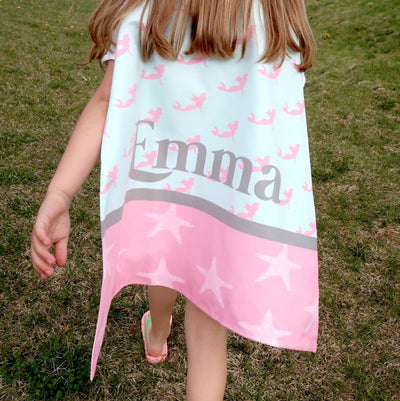 Reversible Aqua Mermaid - Pink Star Fish