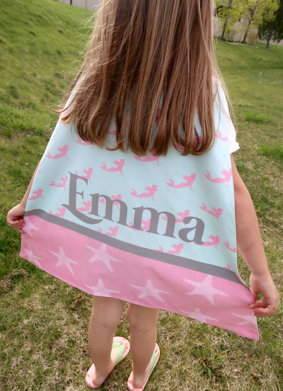 Reversible Aqua Mermaid - Pink Star Fish