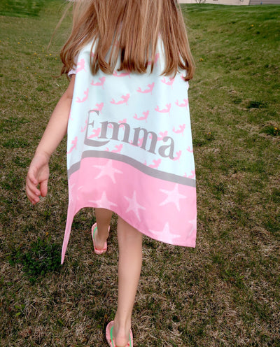 Reversible Aqua Mermaid - Pink Star Fish