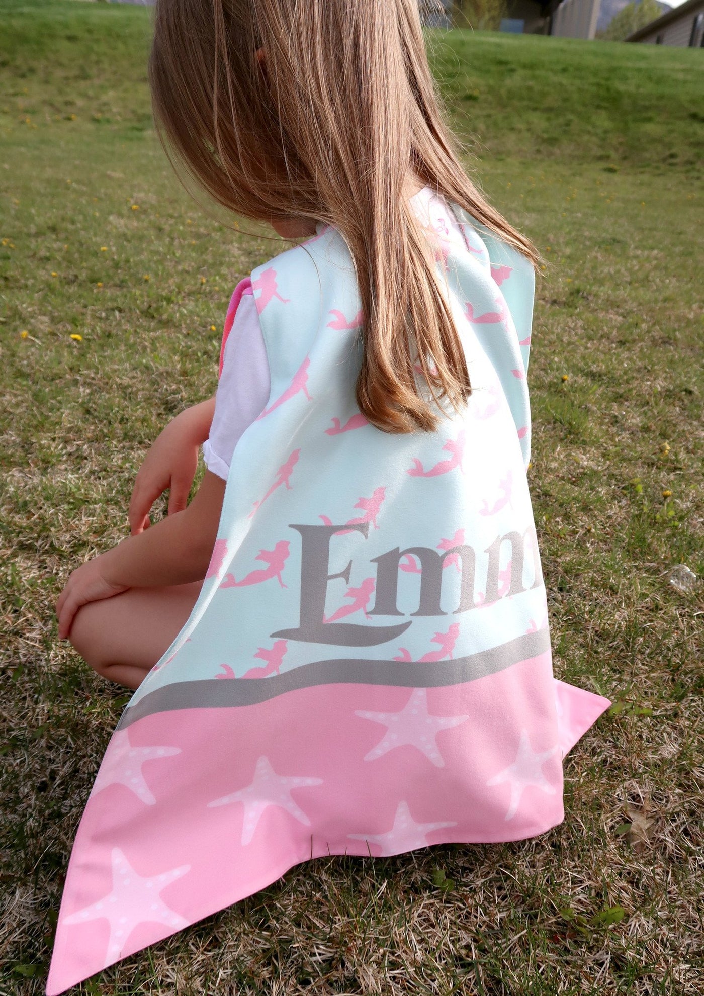 Reversible Aqua Mermaid - Pink Star Fish