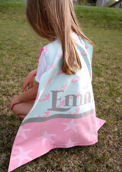 Reversible Aqua Mermaid - Pink Star Fish