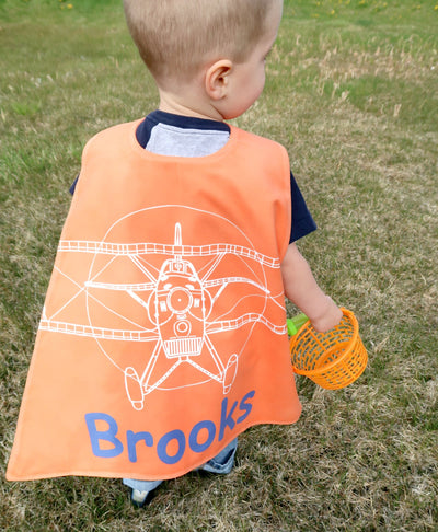 Reversible White Airplane on Orange
