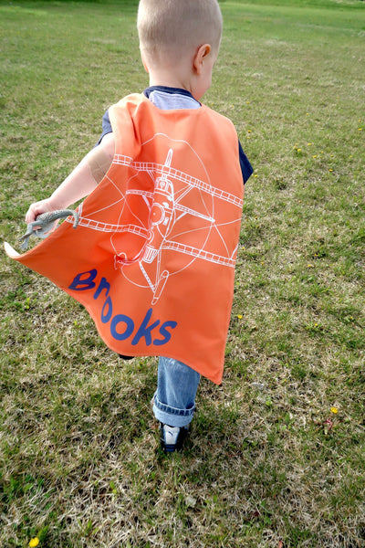 Reversible White Airplane on Orange