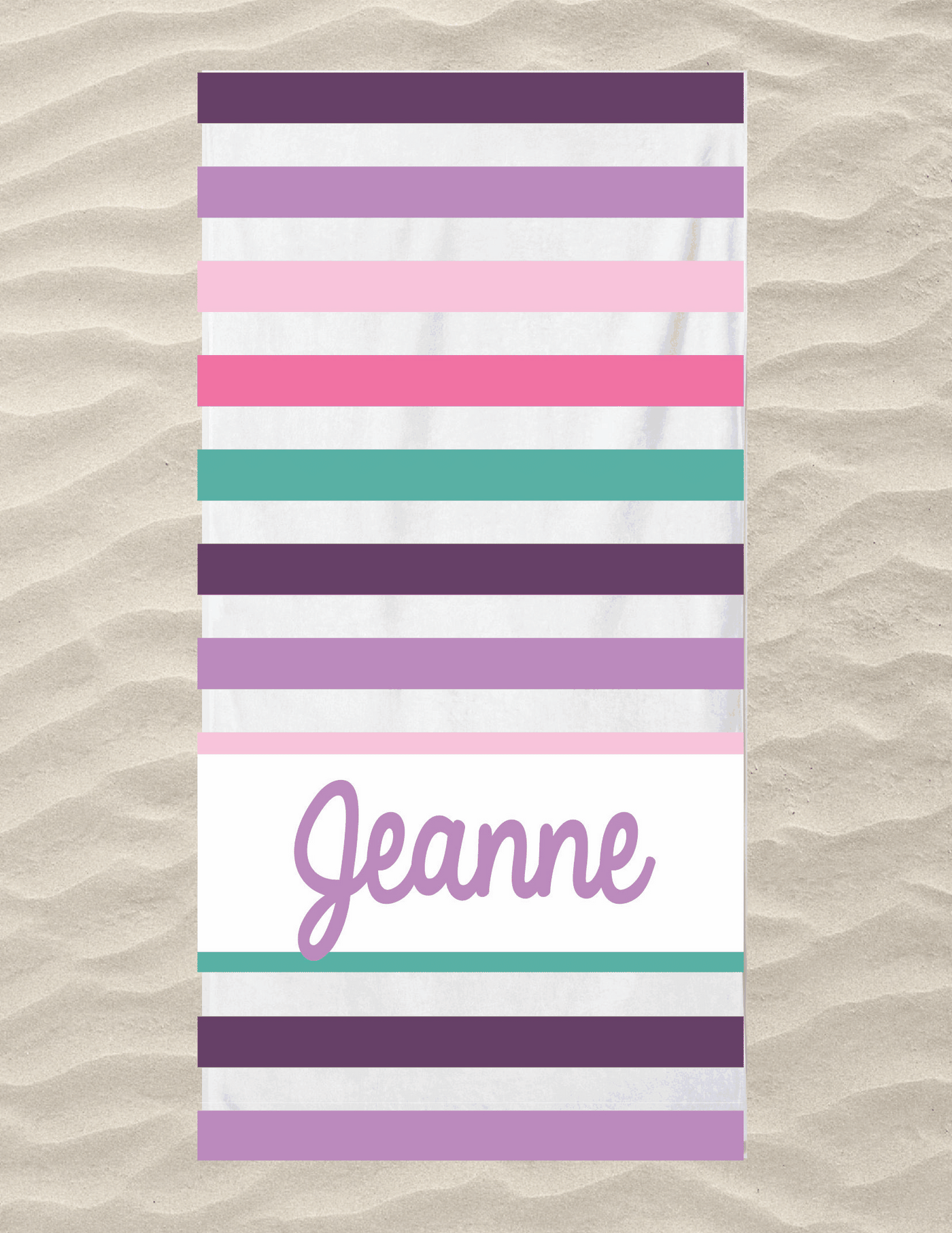 Purple Stripe Beach Towel