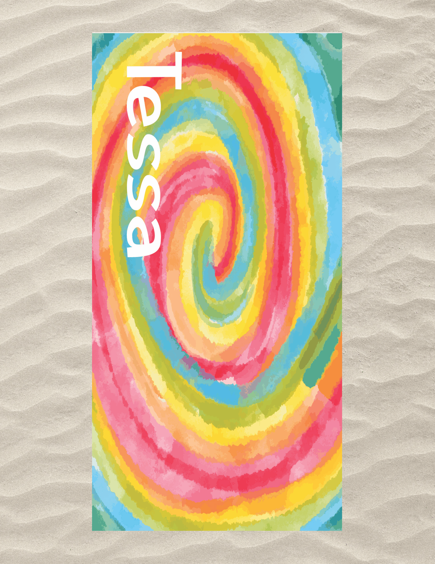 Rainbow Spiral Beach Towel
