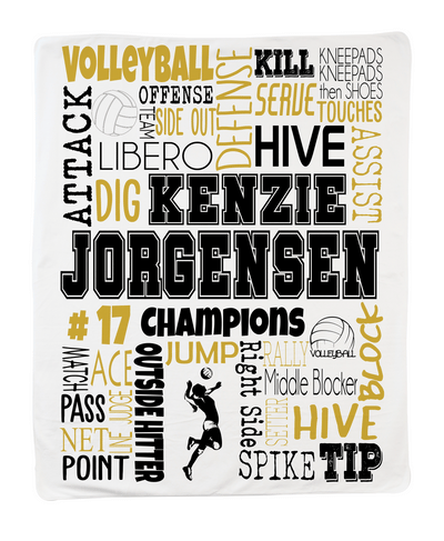 Large Volleyball Girl Blanket